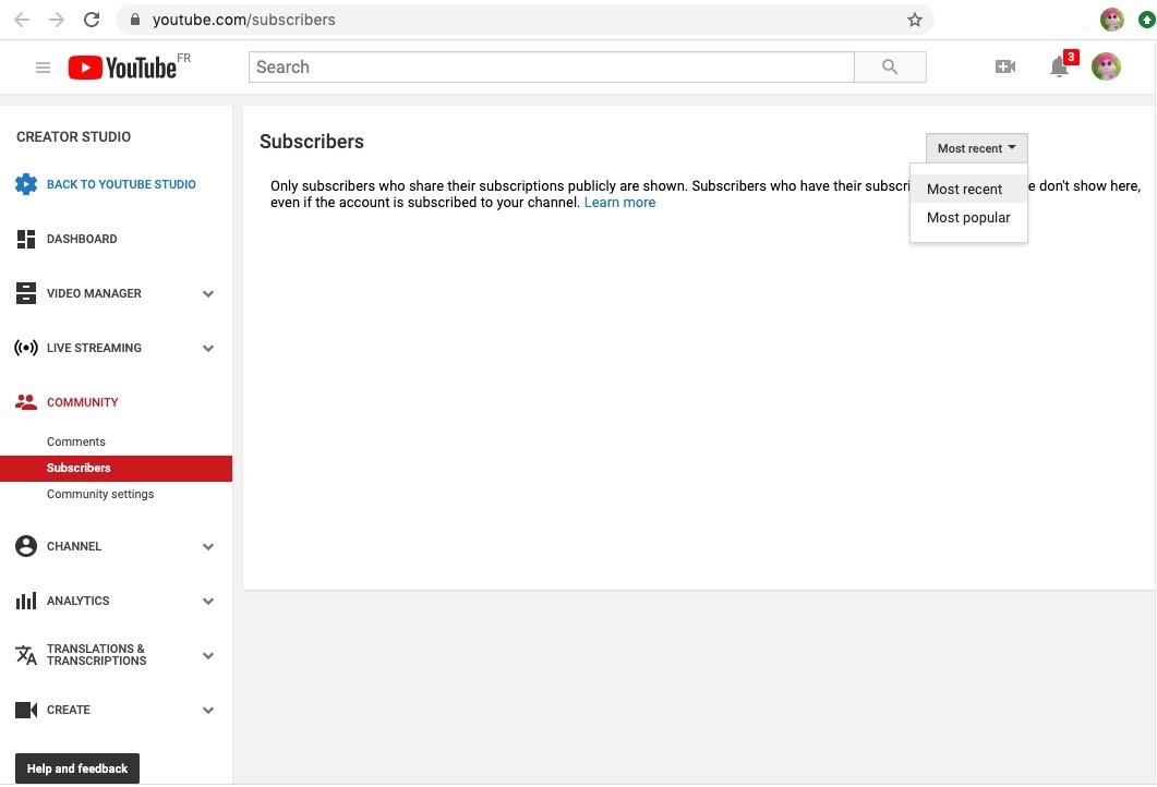 YouTube Desktop Dashboard