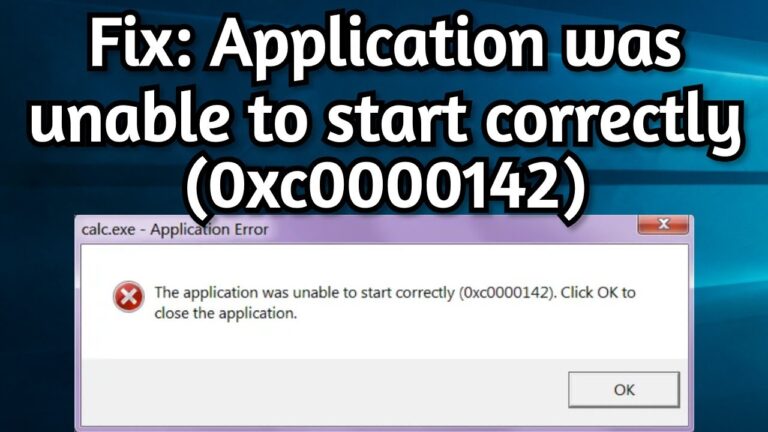 The application was unable to start correctly 0xc0000142