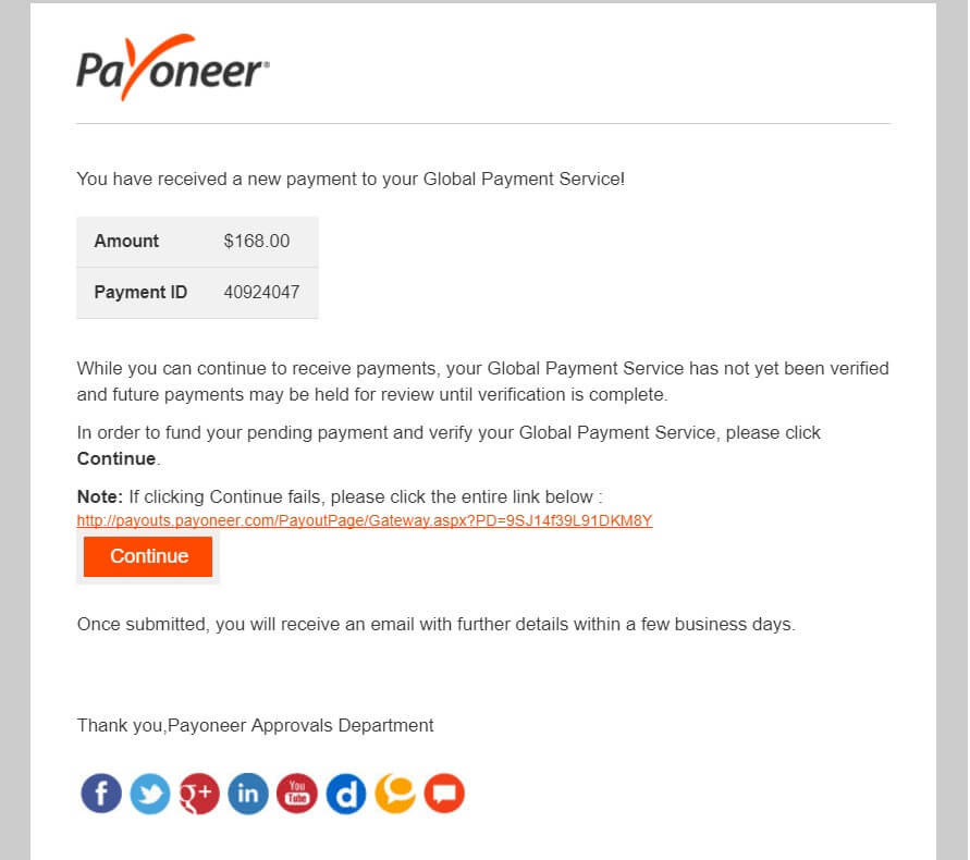 Contact Payoneer