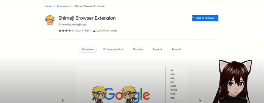 Shimeji Browser Extension