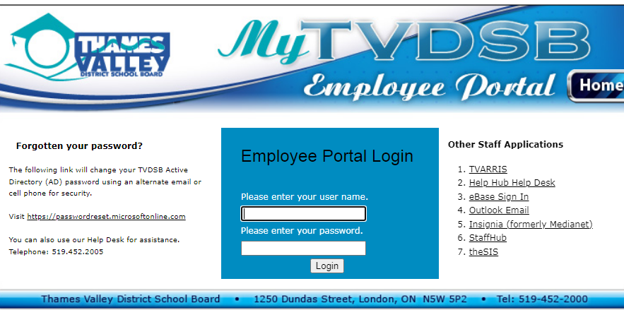 tvdsb employee portal