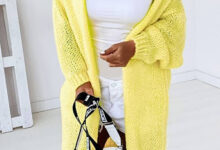 Marcia Longline Knitted Cardigan-Yellow