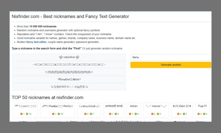 How to Create Fancy Text using Nixfinder.com